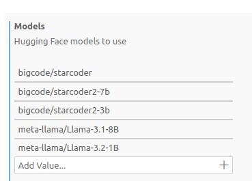 Hugging Face configuration in the Theia IDE