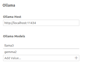 Ollama configuration in the Theia IDE