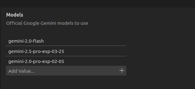 Google AI configuration in the Theia IDE