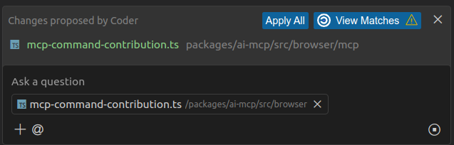 Scanning generated code snippets in the Theia AI chat view